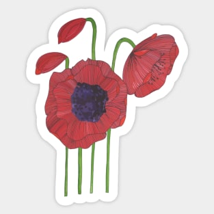 Red Flowers Sticker